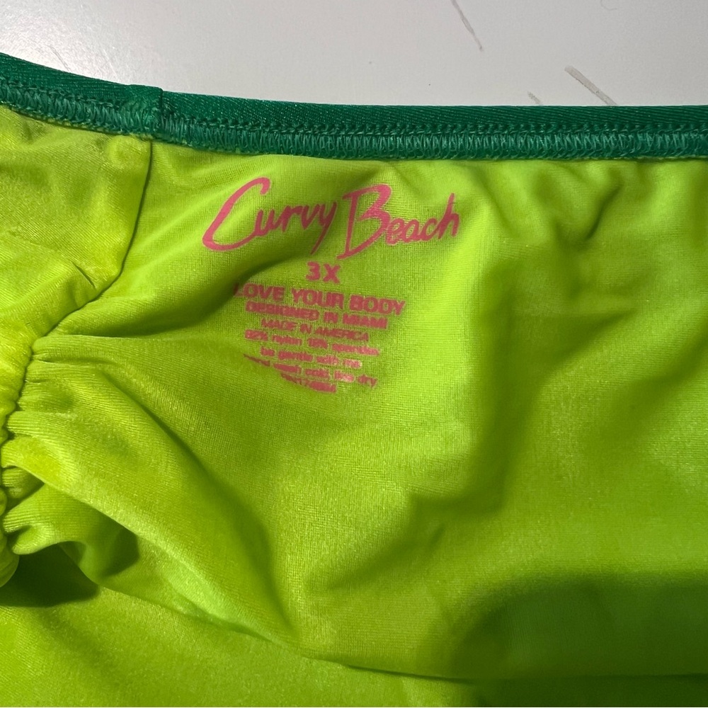 Curvy Beach Emerald Green High Waist Bikini Bottom - Picture 3 of 4